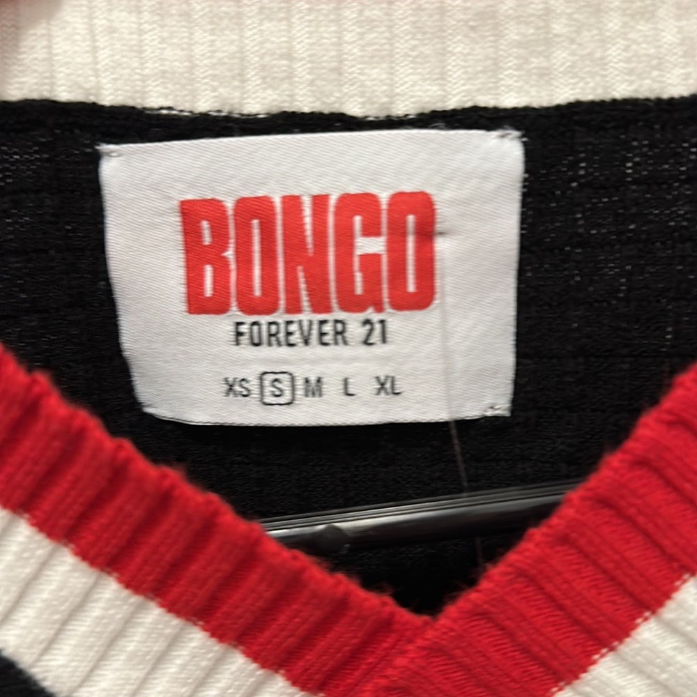 Bongo for forever 21 collaboration vest. Black, red and white. Size small. NWT. - Picture 2 of 5